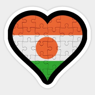 Nigerien Jigsaw Puzzle Heart Design - Gift for Nigerien With Niger Roots Sticker